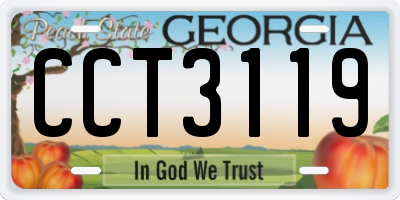 GA license plate CCT3119
