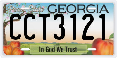GA license plate CCT3121