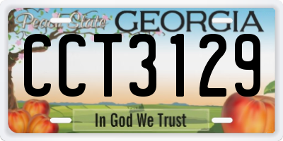 GA license plate CCT3129