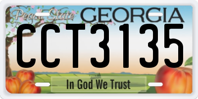 GA license plate CCT3135