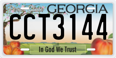 GA license plate CCT3144