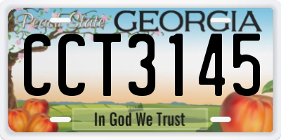 GA license plate CCT3145