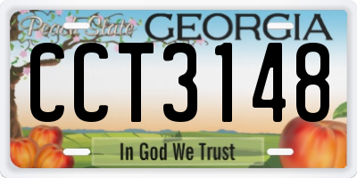GA license plate CCT3148