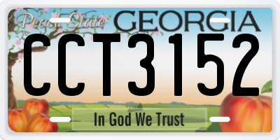 GA license plate CCT3152