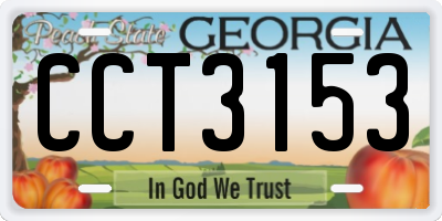 GA license plate CCT3153