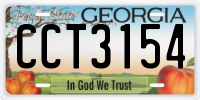 GA license plate CCT3154