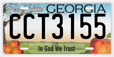 GA license plate CCT3155