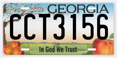 GA license plate CCT3156