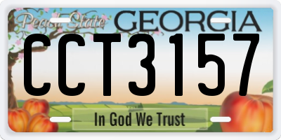 GA license plate CCT3157