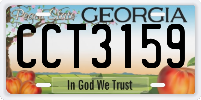 GA license plate CCT3159