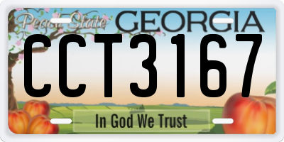 GA license plate CCT3167