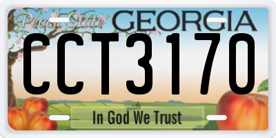 GA license plate CCT3170