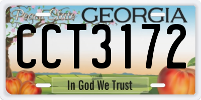 GA license plate CCT3172