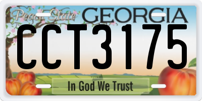 GA license plate CCT3175