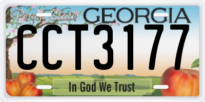GA license plate CCT3177