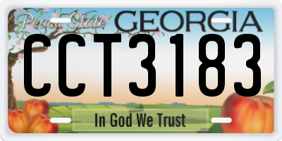 GA license plate CCT3183
