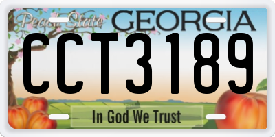 GA license plate CCT3189