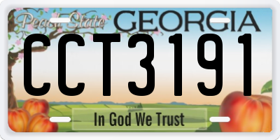 GA license plate CCT3191