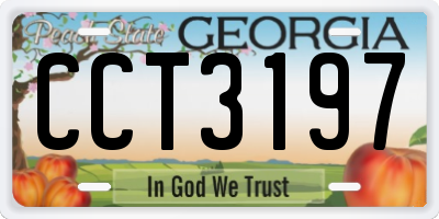 GA license plate CCT3197