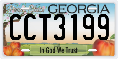 GA license plate CCT3199