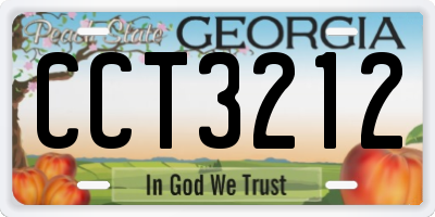 GA license plate CCT3212