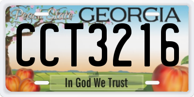 GA license plate CCT3216