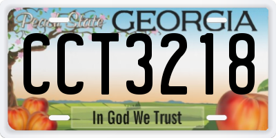 GA license plate CCT3218