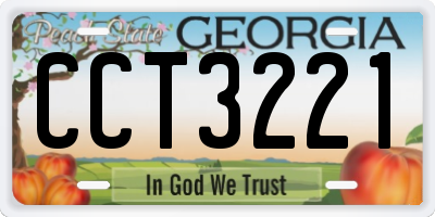 GA license plate CCT3221