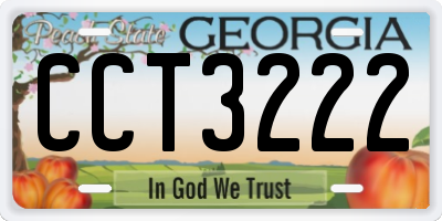 GA license plate CCT3222