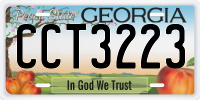 GA license plate CCT3223
