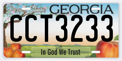 GA license plate CCT3233