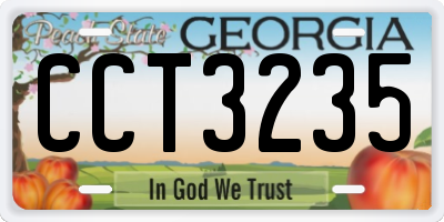 GA license plate CCT3235
