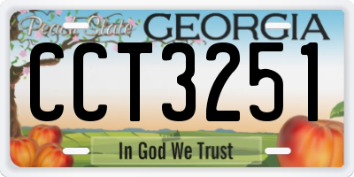 GA license plate CCT3251