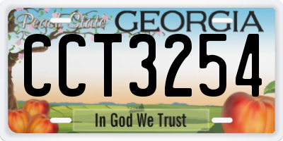 GA license plate CCT3254