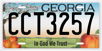 GA license plate CCT3257
