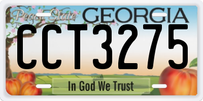 GA license plate CCT3275