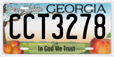GA license plate CCT3278