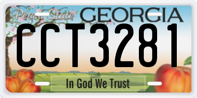 GA license plate CCT3281