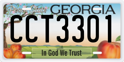 GA license plate CCT3301