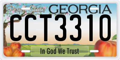 GA license plate CCT3310