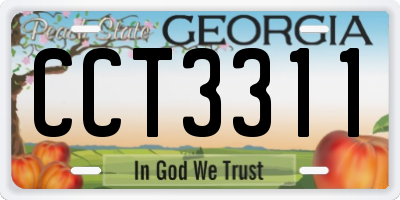 GA license plate CCT3311