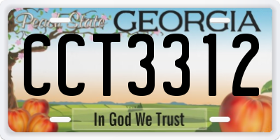 GA license plate CCT3312
