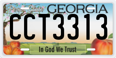 GA license plate CCT3313