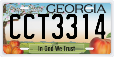 GA license plate CCT3314