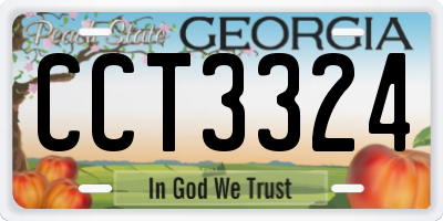 GA license plate CCT3324