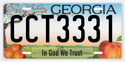 GA license plate CCT3331