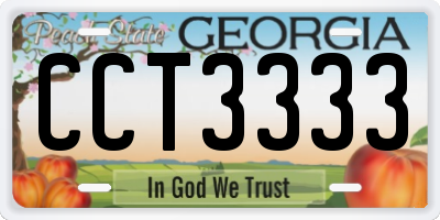 GA license plate CCT3333