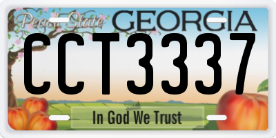 GA license plate CCT3337