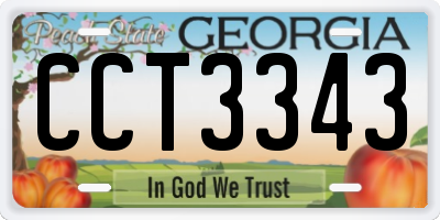 GA license plate CCT3343