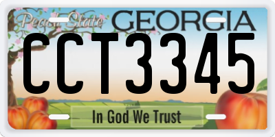 GA license plate CCT3345